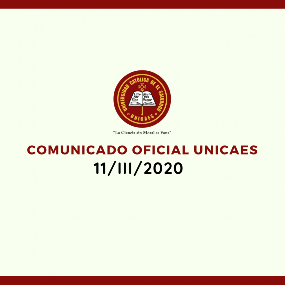 COMUNICADO OFICIAL UNICAES 11/III/2020