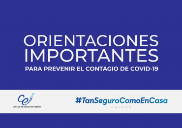 ORIENTACIONES IMPORTANTES PARA PREVENIR EL CONTAGIO DE COVID-19
